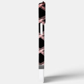 洗練されたエレガントなブラック+シルバーメタルモノグラム 名前 Case-Mate iPhoneケース (裏面 / 右)