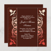 洗練されたエレガントな結婚記念日 招待状 (正面/裏面)