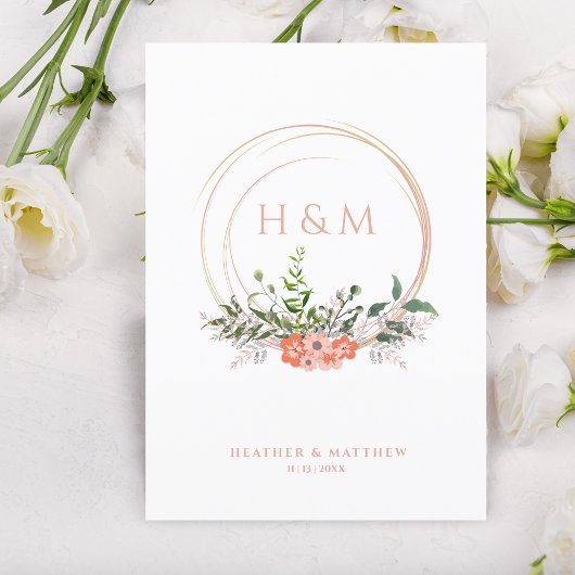 洗練されたエレガントコーラルフローラ結婚ズガーランド