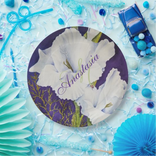 洗練されたエレガントパーティーモノグラム ペーパープレート (パーティー)