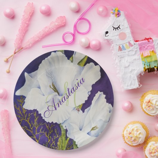 洗練されたエレガントパーティーモノグラム ペーパープレート (パーティー)