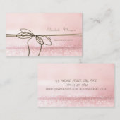 洗練されたエレガントピモダンンクの輝き、ボウ 名刺 (正面/裏面)