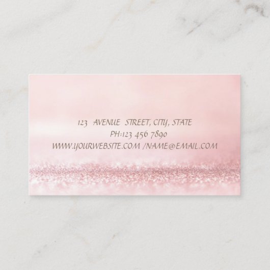 洗練されたエレガントピモダンンクの輝き、ボウ 名刺 (裏面)