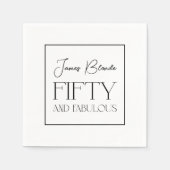 洗練されたエレガントフィフティ&素晴らしい誕生日 スタンダードカクテルナプキン (正面)
