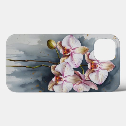 洗練されたエレガントフローラデザインのためのラン Case-Mate iPhoneケース (裏面 (横))