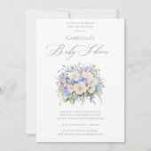洗練されたエレガントフローラベビーシャワー 招待状 (正面)