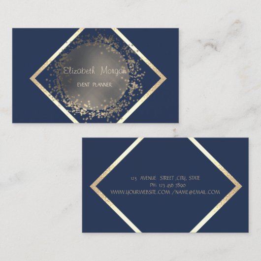 洗練されたエレガントプロフェッショナル幾何学的 名刺 (正面/裏面)