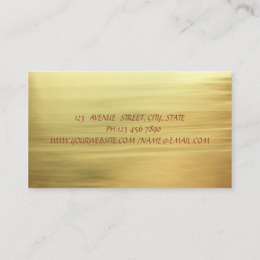 洗練されたエレガントモダン金ゴールド、赤い弓 名刺 (裏面)