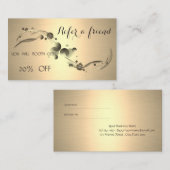 洗練されたエレガントラグジュアリー、金ゴールド紹介カード 紹介カード (正面/裏面)