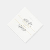 洗練されたエレガントロマンチックなフローラ金ゴールド結婚の スタンダードカクテルナプキン (角)
