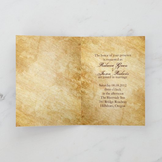 洗練されたエレガント西ヴィンテージ結婚式 シーズンカード (内部)