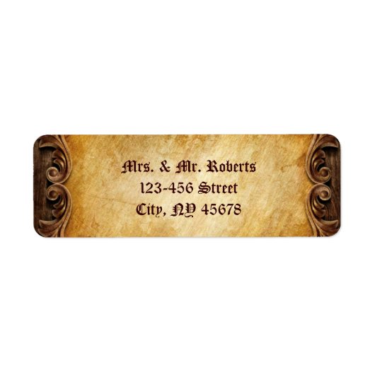 洗練されたエレガント西ヴィンテージ結婚式 ラベル (正面)