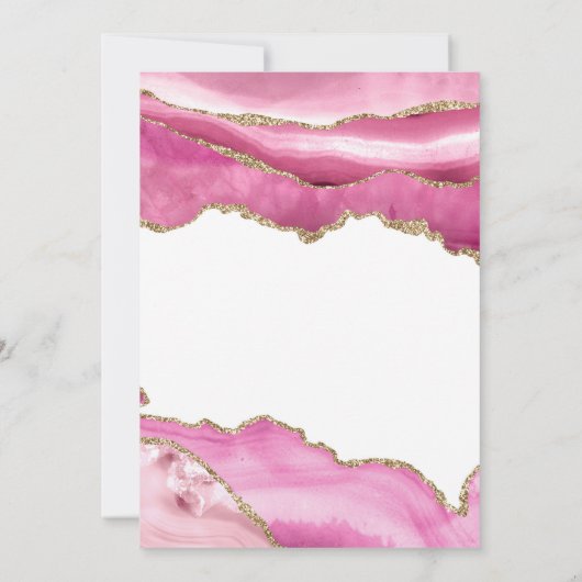 洗練されたエレガント金ゴールドピンク50誕生日 招待状 (裏面)