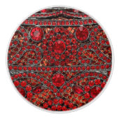 洗練されたエレガント金ゴールドルビー赤ブルゴーニュ セラミックノブ (正面)