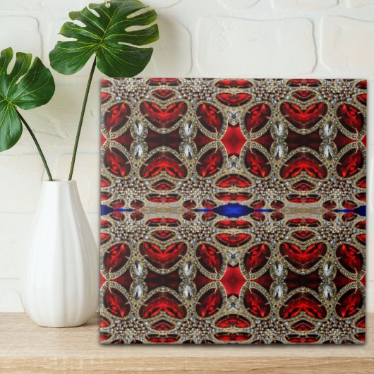 洗練されたエレガント金ゴールドルビー赤ブルゴーニュ タイル