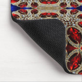 洗練されたエレガント金ゴールドルビー赤ブルゴーニュ マウスパッド (コーナー)