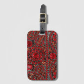 洗練されたエレガント金ゴールドルビー赤ブルゴーニュ ラゲッジタグ (正面縦)
