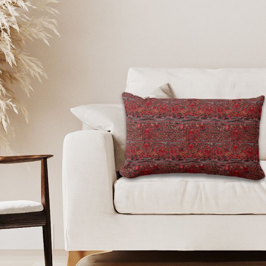 洗練されたエレガント金ゴールドルビー赤ブルゴーニュ ランバークッション