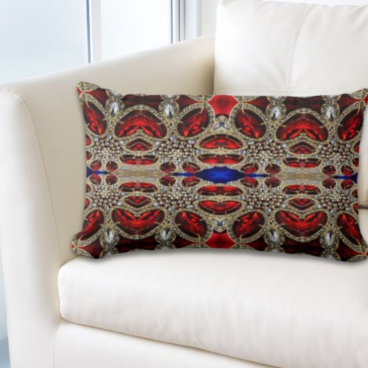 洗練されたエレガント金ゴールドルビー赤ブルゴーニュ ランバークッション