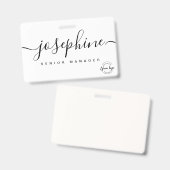 洗練されたカスタムスクリプト名 シンプルなビジネス ロゴ バッジ (表裏)