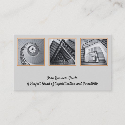 洗練されたカスタム画像QRコードグレー 名刺 (裏面)