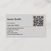洗練されたカスタム画像QRコードグレー 名刺 (正面)