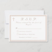 洗練されたカトリック婚礼 出欠カード (正面)