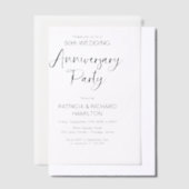 洗練されたカリグラフィーの結婚記念日 ベラム紙招待状 (オフセット)