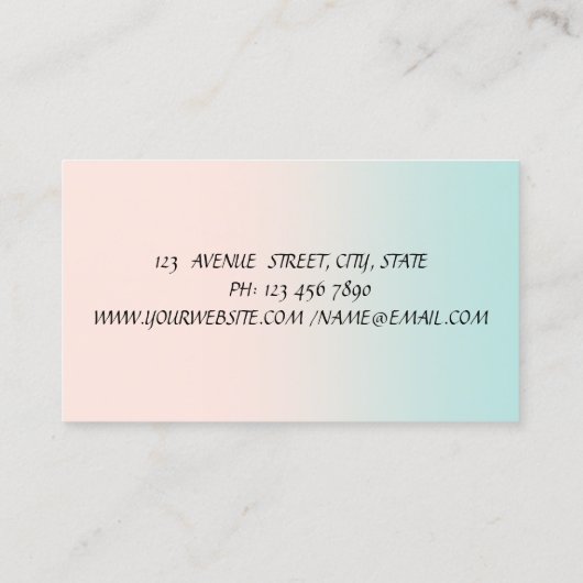 洗練されたガーリープロフェッショナルヴィンテージ 名刺 (裏面)