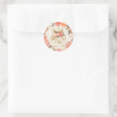 洗練されたキラキラしたユニコーン水カラーフローラ ラウンドシール (バッグ)