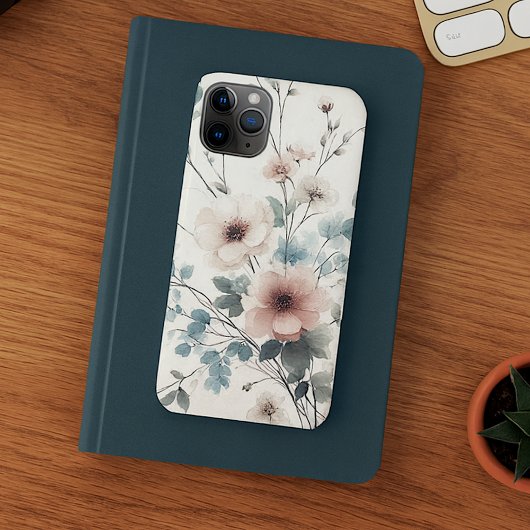 洗練されたクラシカルで繊細な水彩花 Case-Mate iPhoneケース