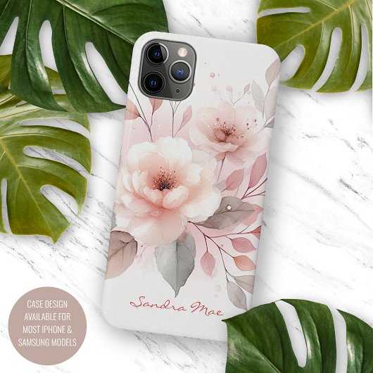 洗練されたクラシカルで繊細な水彩花 Case-Mate iPhoneケース