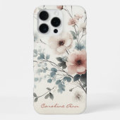 洗練されたクラシカルで繊細な水彩花 iPhoneケース (裏面)