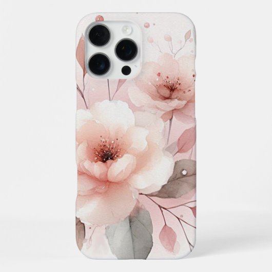 洗練されたクラシカルで繊細な水彩花 iPhoneケース (裏面)