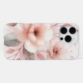 洗練されたクラシカルで繊細な水彩花 iPhoneケース (裏面横)