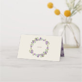 洗練されたクラシックフローラバイオレット結婚ズ プレイスカード (裏面)