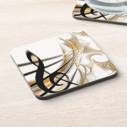 洗練されたクラシックミュージックシートデザインアクセサリー コースター (左側)