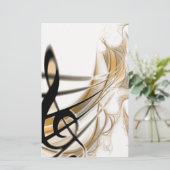 洗練されたクラシックミュージックシートデザインアクセサリー 便箋 (スタンド正面)