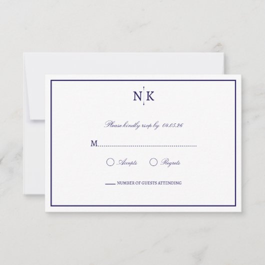 洗練されたクラシック 出欠カード (正面)