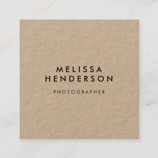 洗練されたクラフトミニマルクラフト スクエア名刺 (正面)
