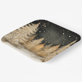 洗練されたクリスマスゴールデンツリー ペーパープレート (傾斜あり)