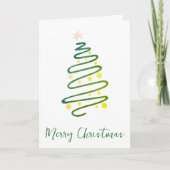洗練されたクリスマスツリーの落書きグリーティングカード カード (正面)
