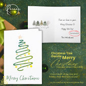 洗練されたクリスマスツリードードルグリーティングカード カード