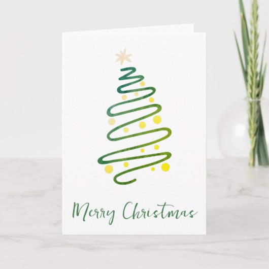 洗練されたクリスマスツリードードルグリーティングカード カード (正面)