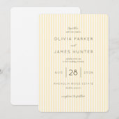 洗練されたクリーム色の斜めストライプ 招待状 (正面/裏面)