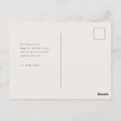 洗練されたクリーム&ブラックハッピーホリデーズフォト ポストカード (裏面)