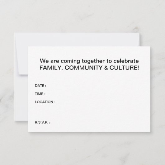 洗練されたクワンザ恵み 招待状 (裏面)