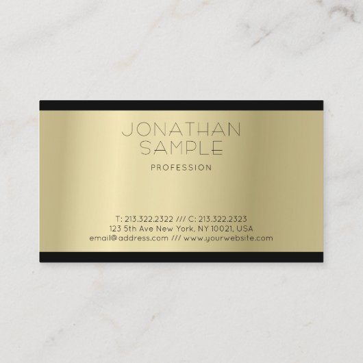 洗練されたグラマー金ゴールドルックプロフェッショナルルクセ 名刺 (裏面)