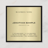 洗練されたグラマー金ゴールドルックモダンラグジュアリー スクエア名刺 (裏面)