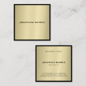 洗練されたグラマー金ゴールドルックモダンラグジュアリー スクエア名刺 (正面/裏面)